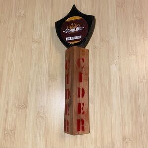 Schilling Hard Cider Beer Tap Handle Wood Washington Oak Aged